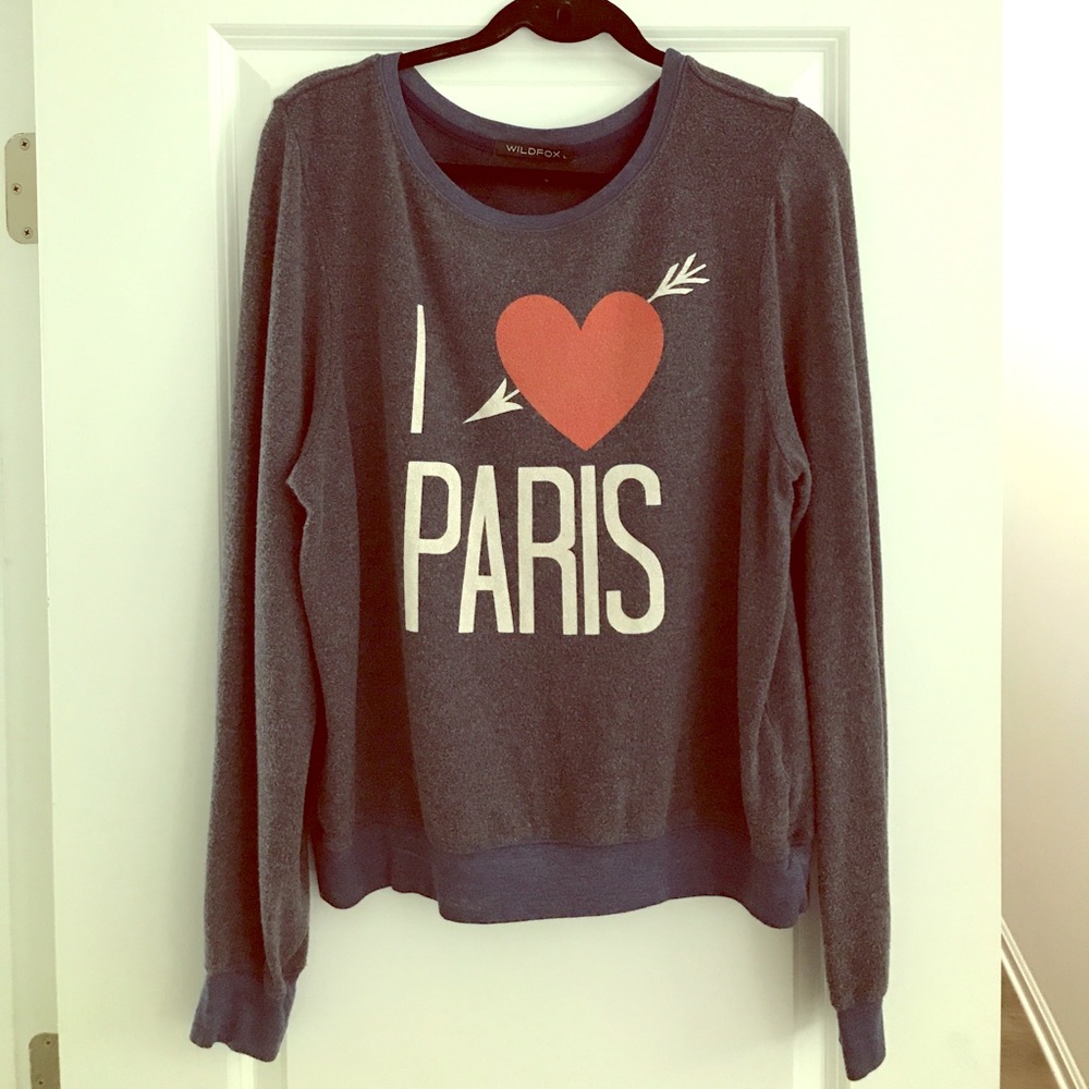 Wildfox I ♥️ Paris Blue Sweatshirt