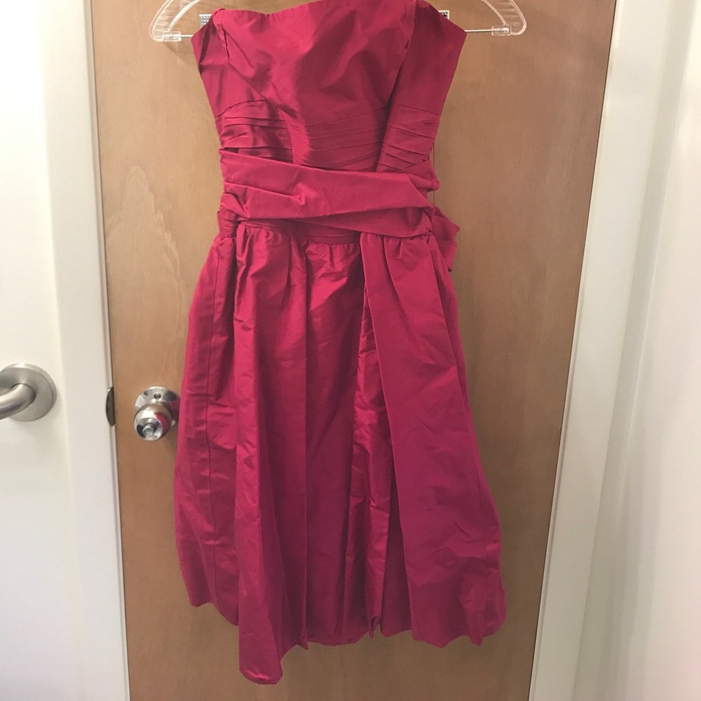 BCBG hemmed to size 00 red strapless dress