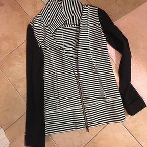Mint green and black stripe Lululemon zip up