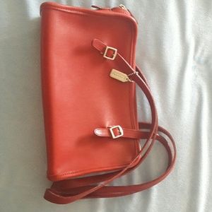 Coach red leather bag