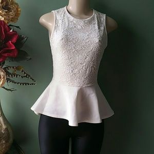 Ivory lace pealum top