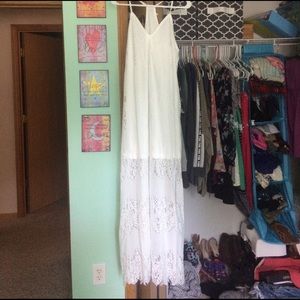 White lace maxi dress