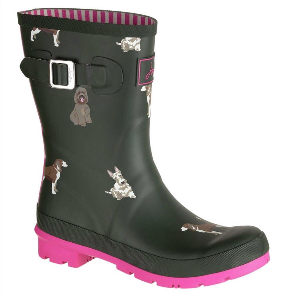 Joules Rain Boots in Dog Print