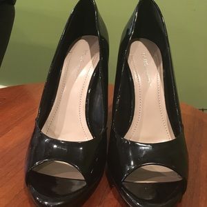BCBG Faux Patent Leather Peep Toe 'Izzie' Pumps
