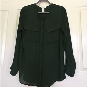 H&M Dark green top