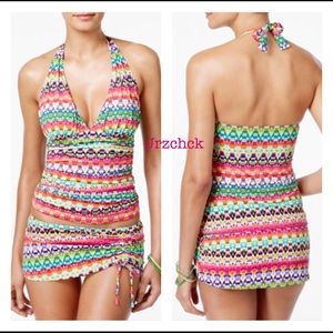 NWT Halter Skirted Tankini Bathing Suit Set Swim