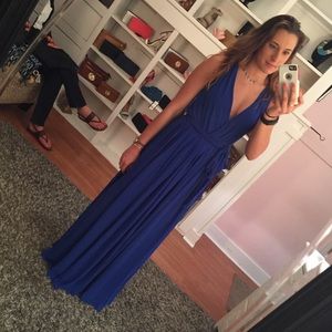 Bright blue gown