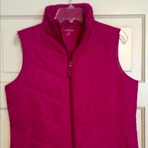 Land's End pink puffer vest