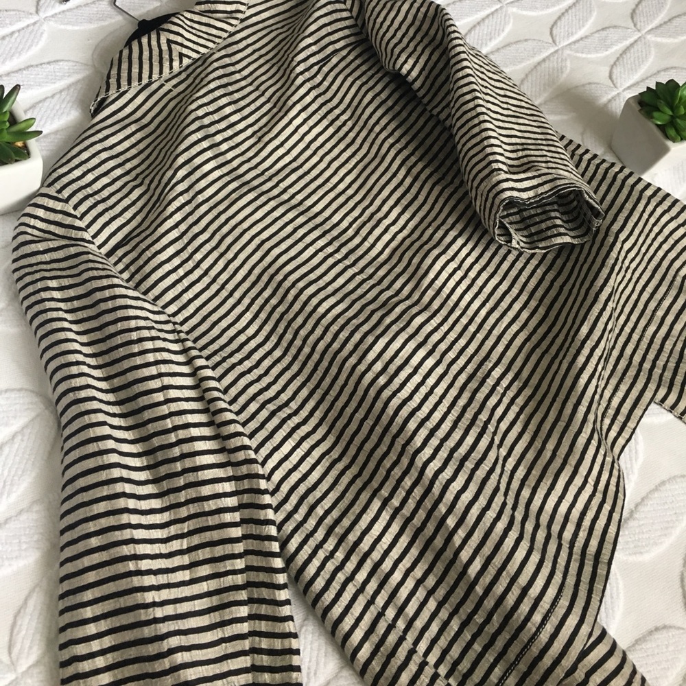 Loft Striped Linen Open-Front Blazer - Picture 5 of 6