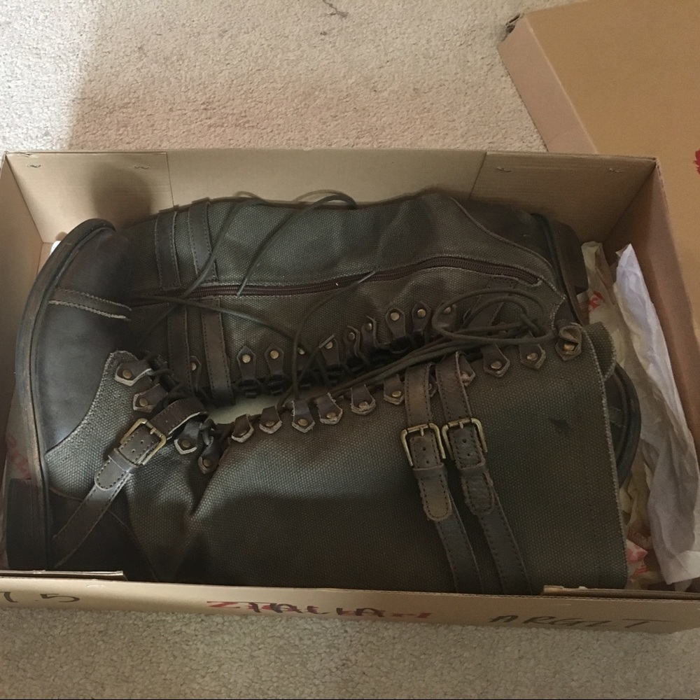 Dark green boots