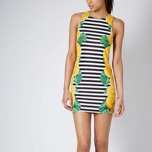 Striped Lemon Bodycon Dress