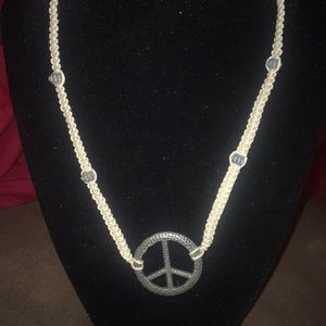 Peace sign hemp choker