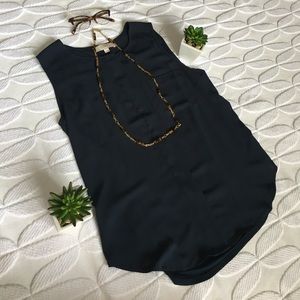 Loft Sleeveless Drape-Back Blouse