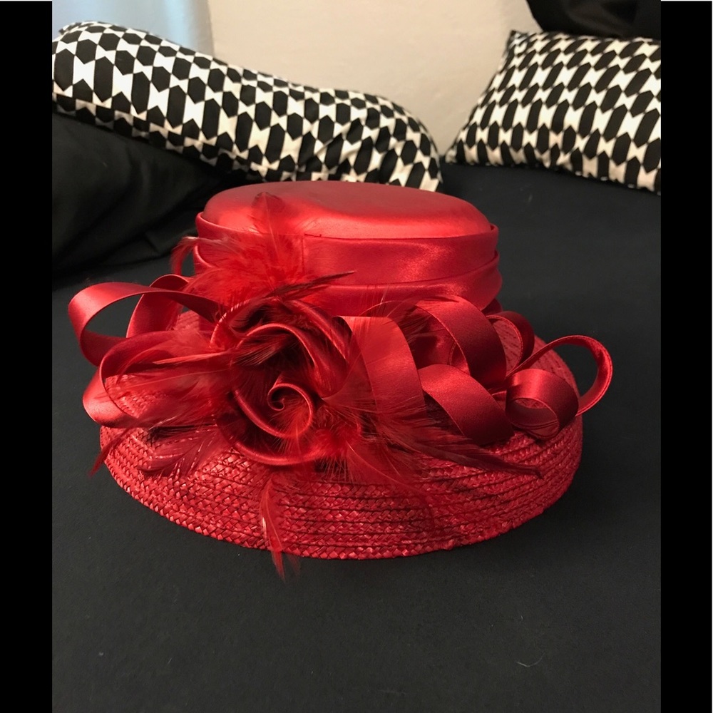Red dress hat