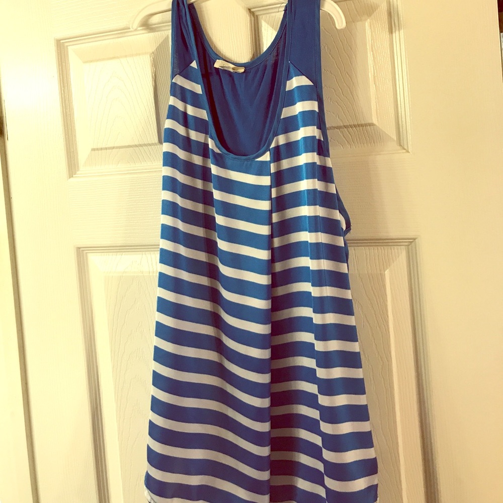 Blue and white stripe shirt and Black shirt