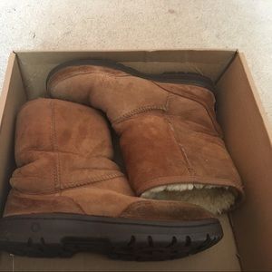 Ugg ankle hard rubber bottom boots