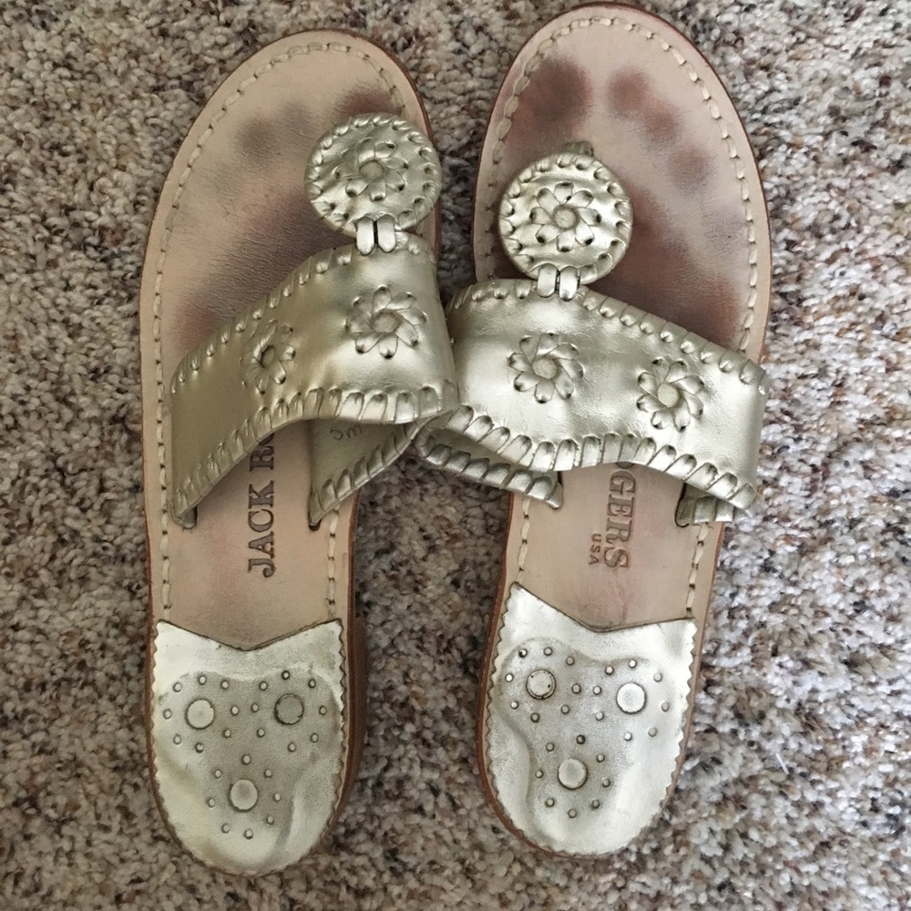 Jack Rogers silver sandals
