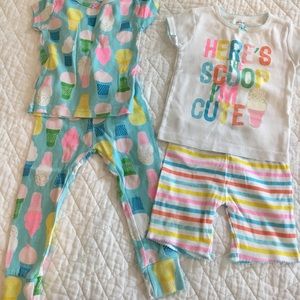 2 pairs of sweet ice cream pajamas