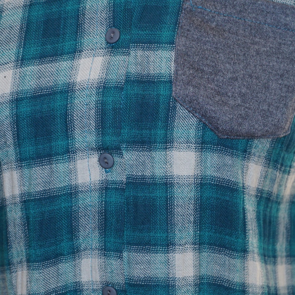 🔴 Plaid Flannel Tunic Top Button Front Grunge - Picture 7 of 9