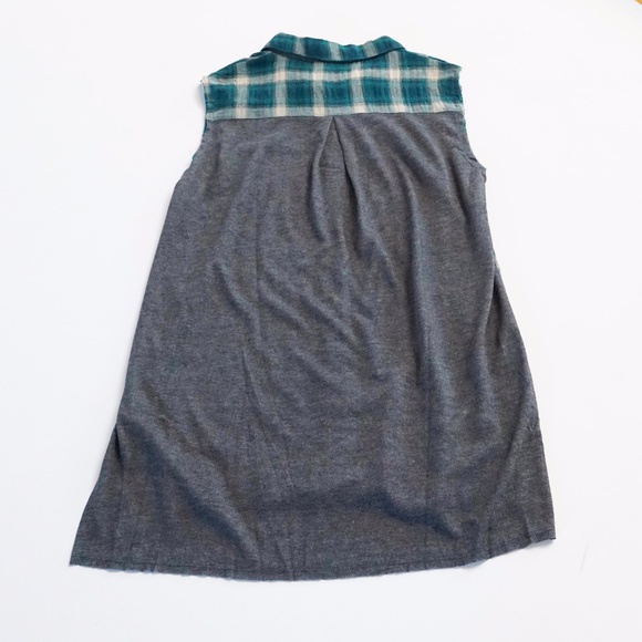 🔴 Plaid Flannel Tunic Top Button Front Grunge - Picture 5 of 9