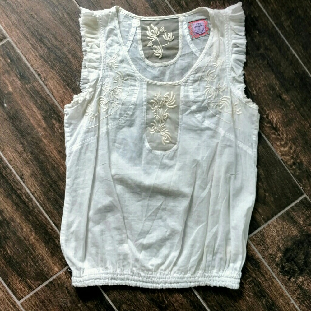 Free People Embroidered Top