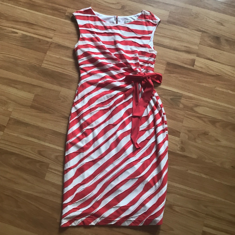 Tie waist ruched side dress