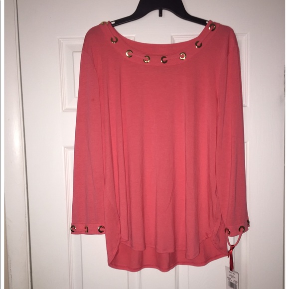 Macy's Tops - NWT💫 Embellished Light Coral Top
