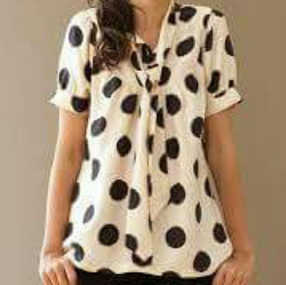 Banana Republic Silk Poka Dot Blouse