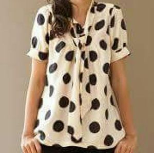 Banana Republic Silk Poka Dot Blouse