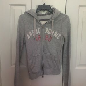 Abercrombie & Fitch grey zip-up sweatshirt