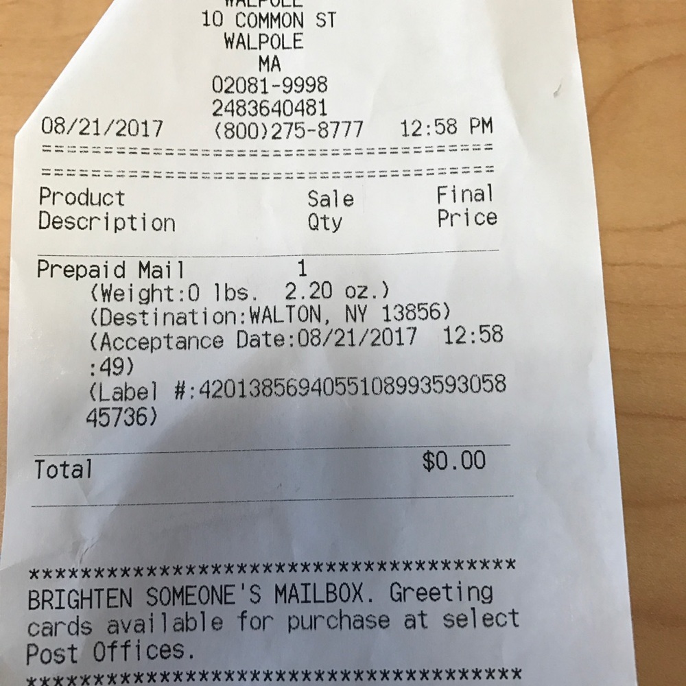 Shipping label