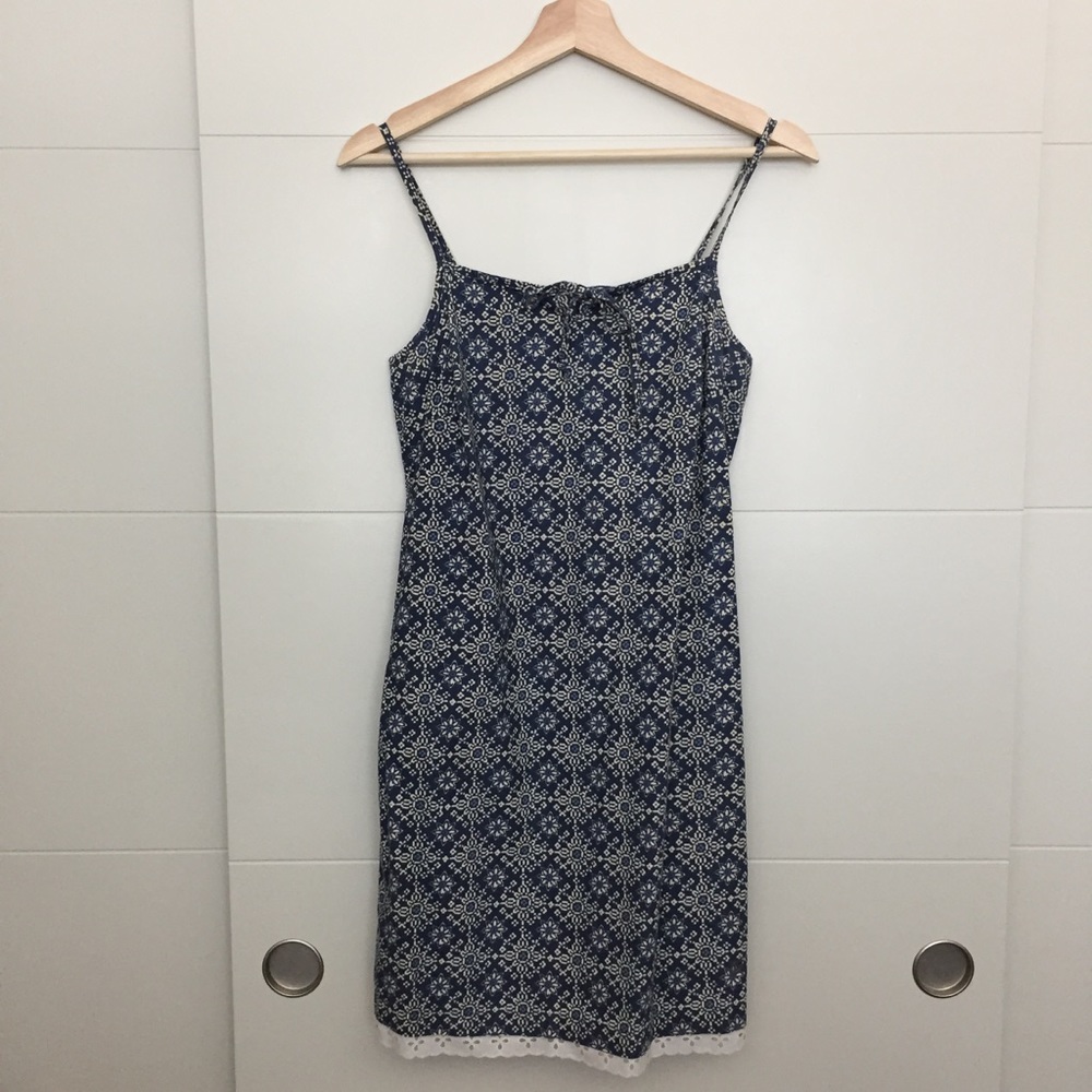 Roxy Batik Pattern Shift/Sundress with Eyelet Trim