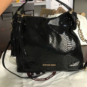 Michael Kors black snake skinned leather!