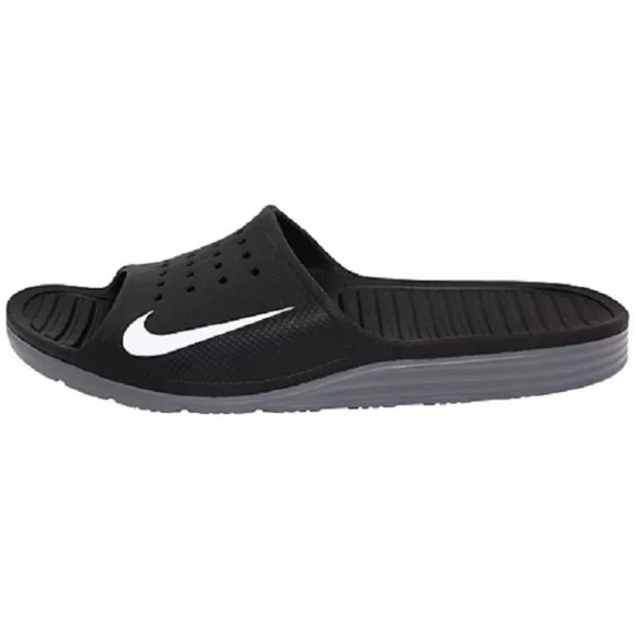 Nike men's slides sandals black solarsoft new - Picture 6 of 8