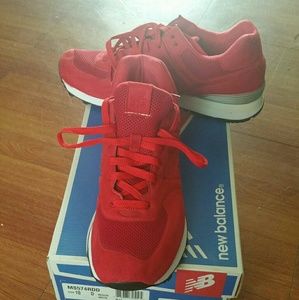 New Balance Red Suede 574 (Lightly Worn) Sz 10