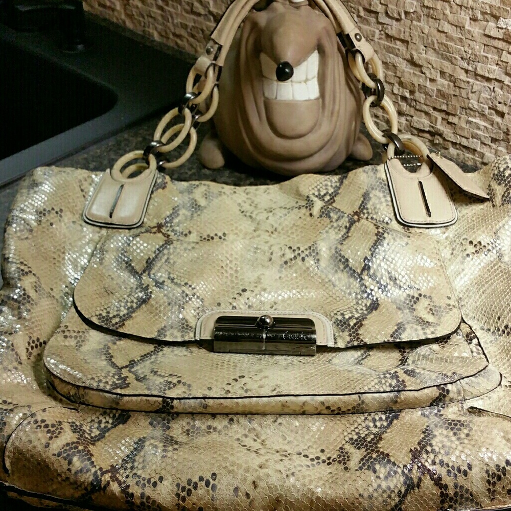 Coach Kristin Embossed Python large bag