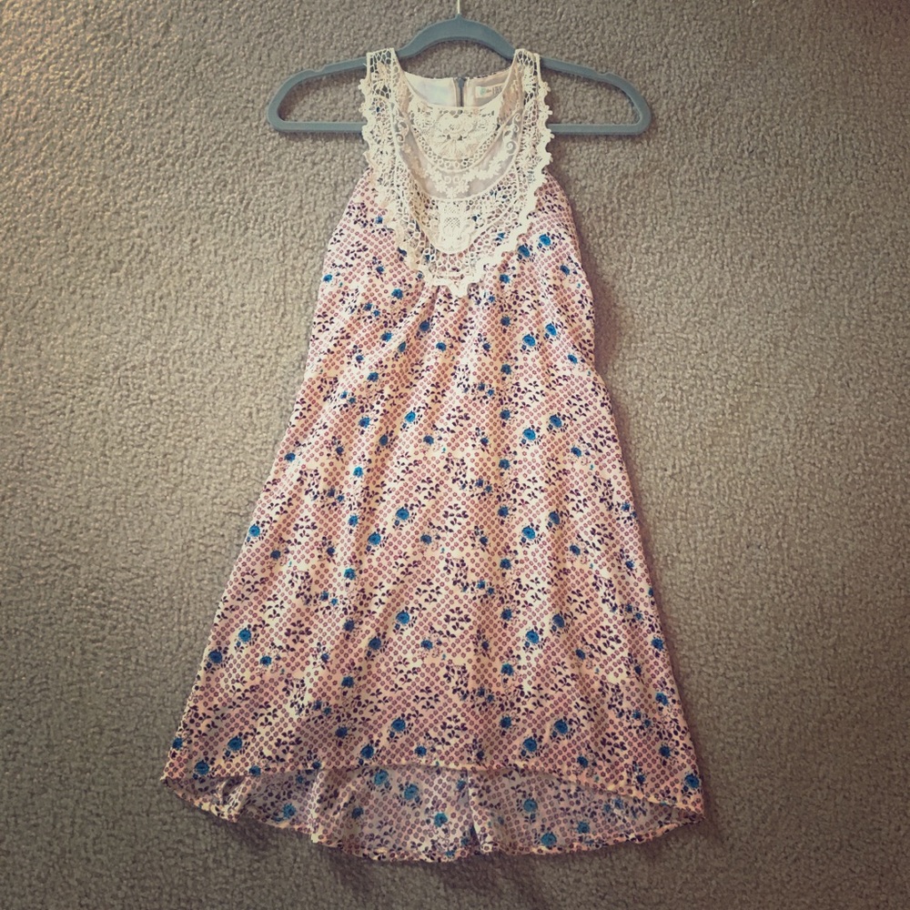 High neck mini dress