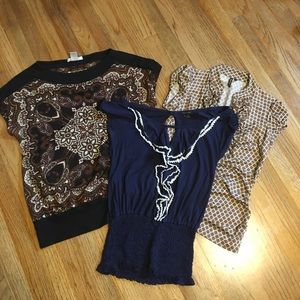 Three short sleeve tops