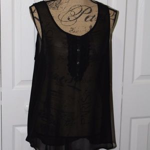 Cute Black Top (One Free Tank Top)