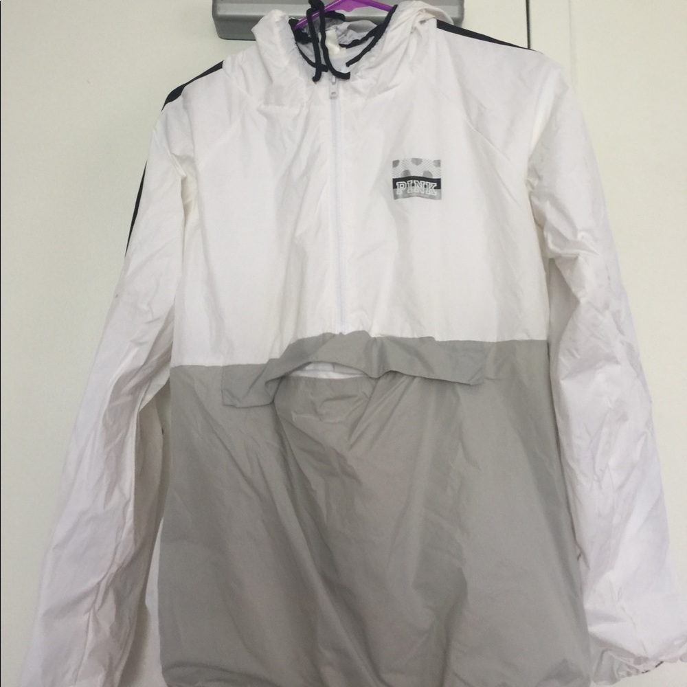 PINK hooded wind breaker