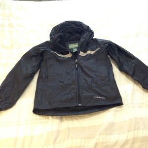L.L. Bean - Boys Black Hooded Jacket - Size 8
