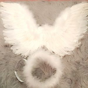 Angel wings and halo