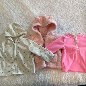 Lot of baby girl fleece jackets