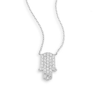 NWT Anne Klein Sterling Silver Hamsa Necklace