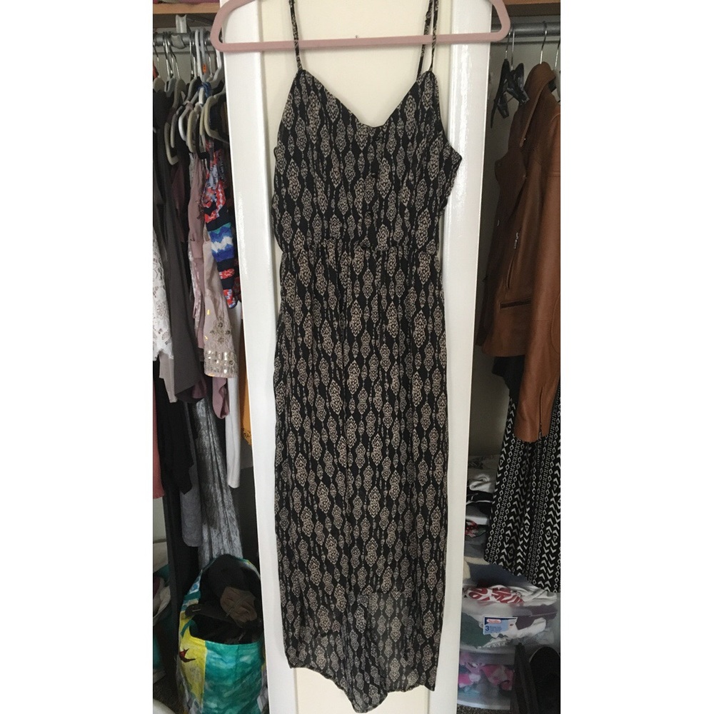 Black patterned maxi dress sun dress