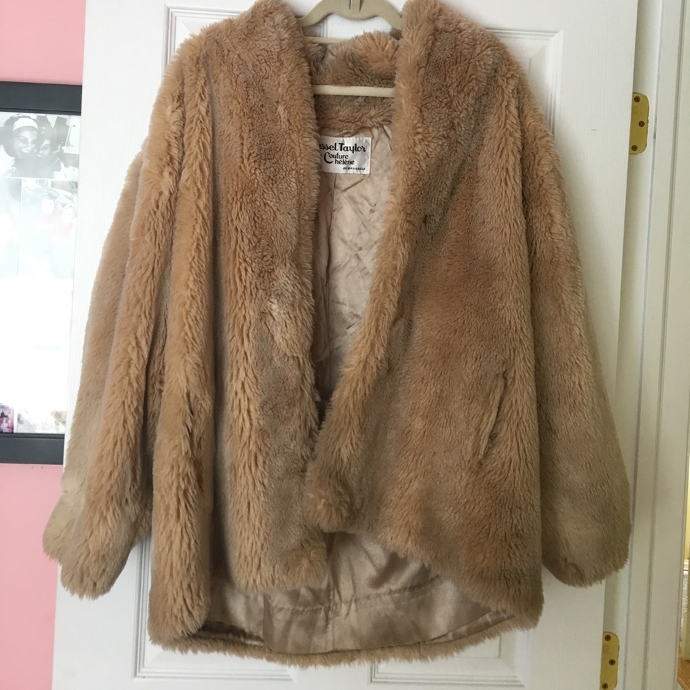 Brown fur vintage coat