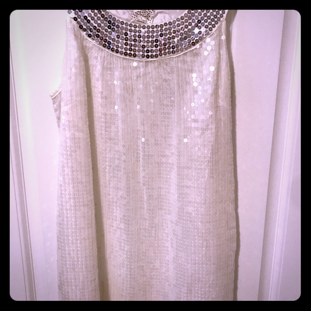 Sequin scoop neck dress