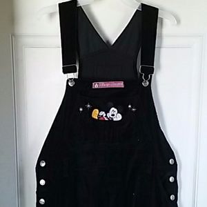 Mickey Mouse Black Velveteen Overalls