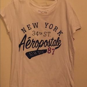 White and blue Aeropostale crew neck T-Shirt
