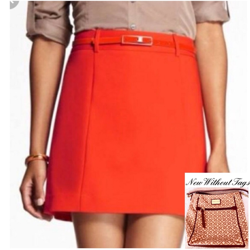 Express Bright Coral Mini Skirt